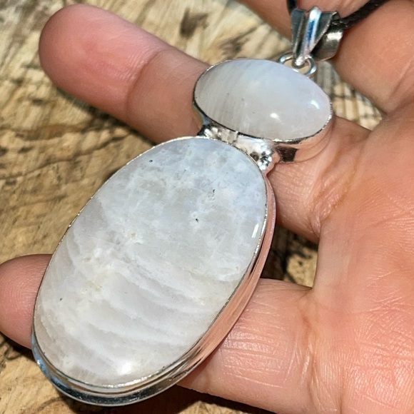 Large Rainbow Moonstone “The Visionary Stone” Pendant 3” - Picture 1 of 16